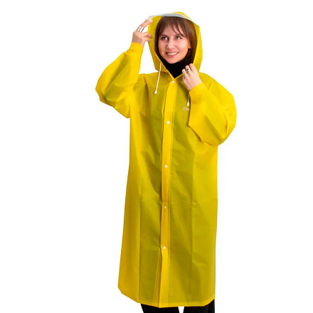Плащ-дождевик СЛЕДОПЫТ плотный, EVA,с козырьком на капюшоне и чехлом, желтый в Иркутске - купить в интернет магазине Икс Мастер