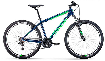 Велосипед FORWARD APACHE 19" 27.5 1.0 CLASSIC, синий/ярко-зелен в Иркутске - купить в интернет магазине Икс Мастер