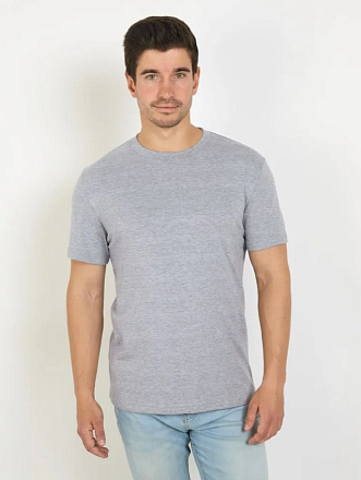 Футболка TEXTILLER класс. крой, круг. ворот, 100% хлопок, серый в Иркутске - купить в интернет магазине Икс Мастер