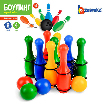 Набор кеглей боулинг (9 кеглей и 4 шара)