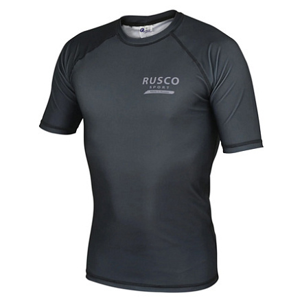 Рашгард для MMA RUSCO SPORT Only Black кор. рукав, взрослый в Иркутске - купить в интернет магазине Икс Мастер