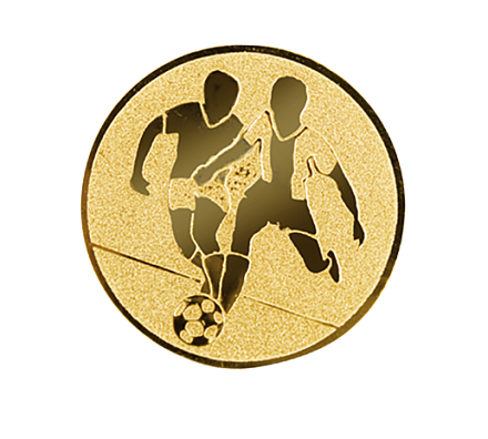 Эмблема Футболисты 25мм металлопластик (золото) в Иркутске - купить в интернет магазине Икс Мастер