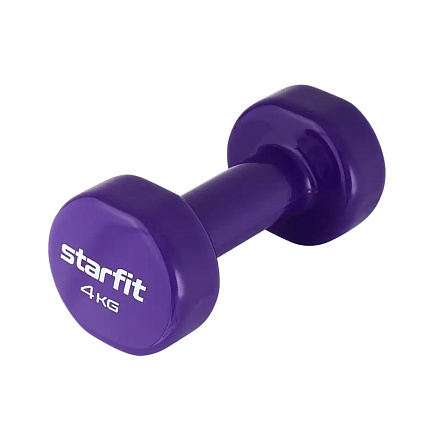 Гантель виниловая STARFIT DB-101 4 кг, фиолетовый в Иркутске - купить в интернет магазине Икс Мастер