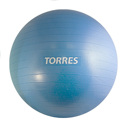 Мяч гимнастический TORRES 55 см, антивзрыв, с насосом, голубой в Иркутске - купить в интернет магазине Икс Мастер