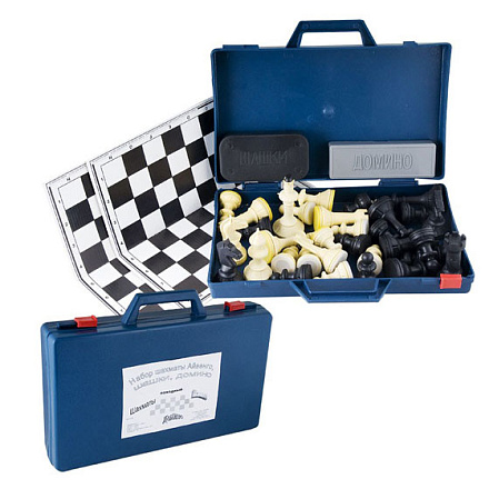 Набор наст.игр Походный 3 в 1 пласт.кейс 24*32см, шахматы, шашки, домино