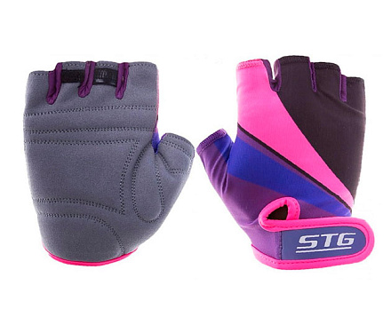Велоперчатки STG 909 фиолет/черн/розовый Х87909 в Иркутске - купить в интернет магазине Икс Мастер