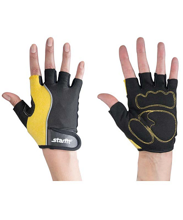 Перчатки для фитнеса STARFIT SU-108 желтый/черный в Иркутске - купить в интернет магазине Икс Мастер