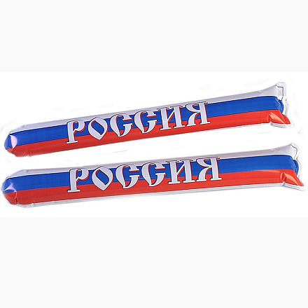 Надувные палки-стучалки Россия компект из 2х шт., бело-сине-красный - купить в интернет магазине Икс Мастер 