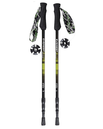 Палки треккинговые TechTeam Everest Green, 105-135 см, 3-секционные в Иркутске - купить в интернет магазине Икс Мастер