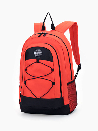 Рюкзак на молнии, с карманами, 33×18×45см, чёрн/оранж в Иркутске - купить в интернет магазине Икс Мастер