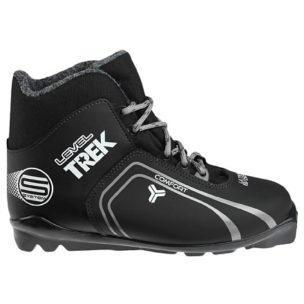 Ботинки лыжные TREK Level4 NNN, черн, лого сер в Иркутске - купить в интернет магазине Икс Мастер