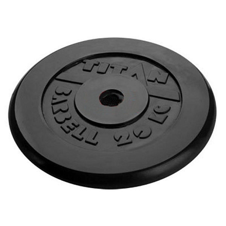 Диск обрезиненный Титан (черный)  d 26мм. 20 кг в Иркутске - купить в интернет магазине Икс Мастер