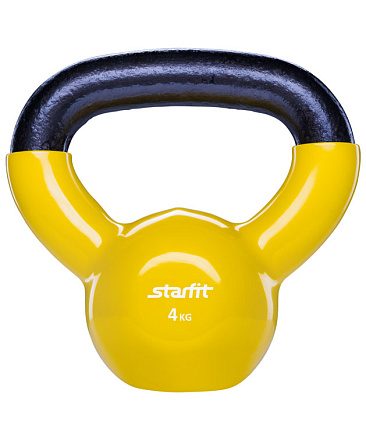 Гиря винил. STARFIT DB-401, 4 кг, цвет желтый в Иркутске - купить в интернет магазине Икс Мастер