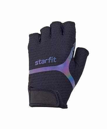 Перчатки для фитнеса STARFIT WG-103, черный/светоотражающий в Иркутске - купить в интернет магазине Икс Мастер