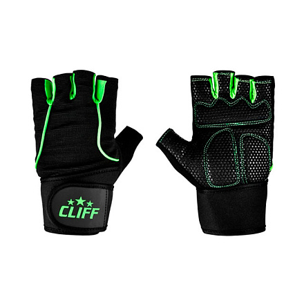 Перчатки для фитнеса CLIFF #7 черно-салатовый в Иркутске - купить в интернет магазине Икс Мастер