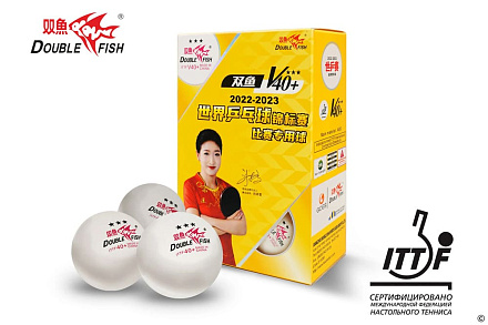 Мячи для н/т Double Fish V40+ 3 star WTTC (6шт.) - купить в интернет магазине Икс Мастер 