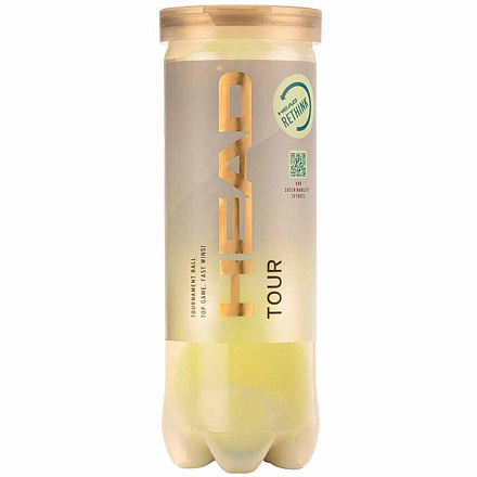 Мяч теннисный HEAD TOUR 3B 3 шт, желтый  в Иркутске - купить в интернет магазине Икс Мастер