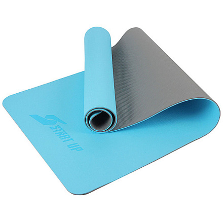 Коврик для фитнеса и йоги Start Up TPE ZH-01 р183х61х0,6см Blue/Gray в Иркутске - купить в интернет магазине Икс Мастер