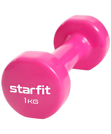 Гантель виниловая STARFIT DB-101 1 кг, розовый в Иркутске - купить в интернет магазине Икс Мастер