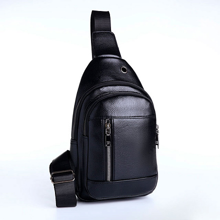 Сумка-слинг из искусственной кожи, цвет чёрный в Иркутске - купить в интернет магазине Икс Мастер