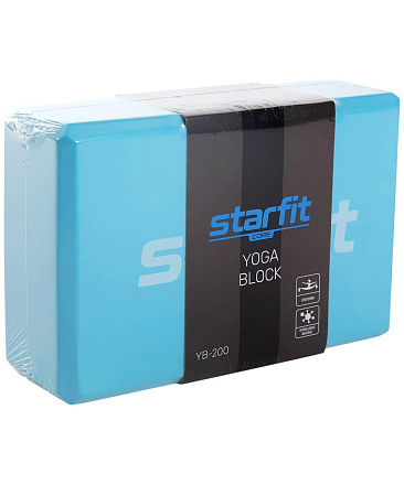 Блок для йоги STARFIT Core YB-200 EVA, 22,5х8х15 см, синий пастель в Иркутске - купить в интернет магазине Икс Мастер