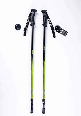 Палки треккинговые TechTeam Yeti Green, 115-135 см, 2-секционные, antishock в Иркутске - купить в интернет магазине Икс Мастер