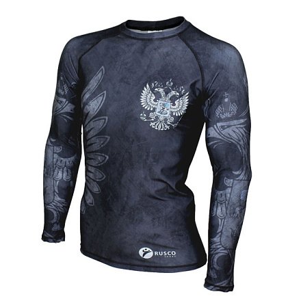 Рашгард для MMA RUSCO SPORT Black Herb с дл. рукавом M в Иркутске - купить в интернет магазине Икс Мастер