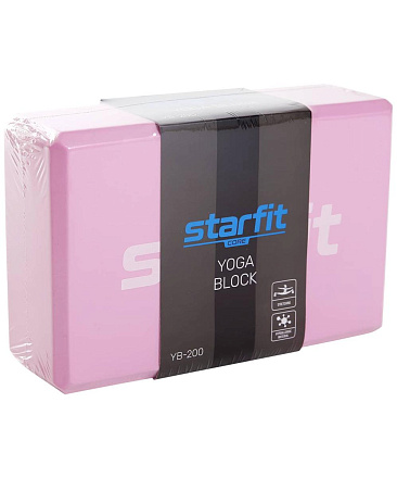 Блок для йоги STARFIT Core YB-200 EVA, 22,5х8х15 см, розовый пастель в Иркутске - купить в интернет магазине Икс Мастер