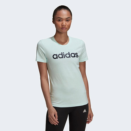 Футболка Adidas W LIN T Blue в Иркутске - купить в интернет магазине Икс Мастер