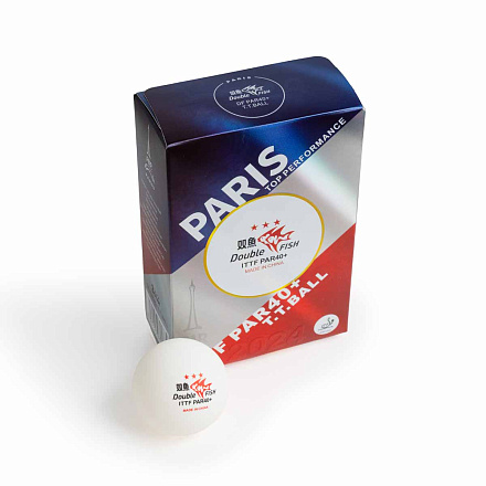 Мячи для н/т Double Fish PARIS 2024 Olympic Games 3* (6 шт/упак.) р-р.40+ - купить в интернет магазине Икс Мастер 