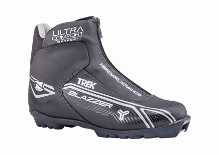 Ботинки лыжные TREK Blazzer Comfort4 NNN ИК черн, лого серый в Иркутске - купить в интернет магазине Икс Мастер