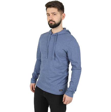 Футболка СПЛАВ L/S-2 с капюшоном, синий меланж в Иркутске - купить в интернет магазине Икс Мастер