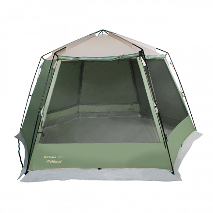 Тент-шатер BTrace Highland (370*430*225) зеленый/бежевый в Иркутске - купить в интернет магазине Икс Мастер
