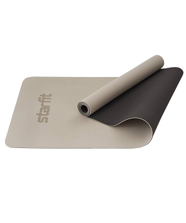 Коврик для йоги STARFIT FM-201 TPE 183x61x0,4 см, чёрный/серый  в Иркутске - купить в интернет магазине Икс Мастер