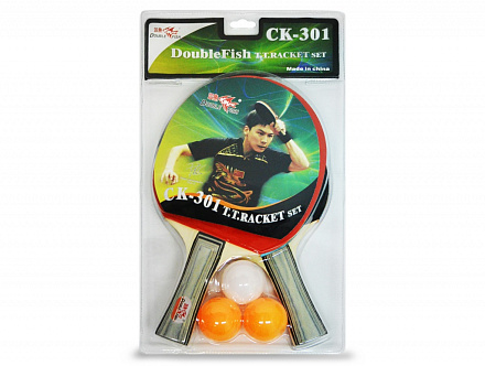 Набор н/т Double Fish (2 ракетки, 3 мяча) CK-301 - купить в интернет магазине Икс Мастер 
