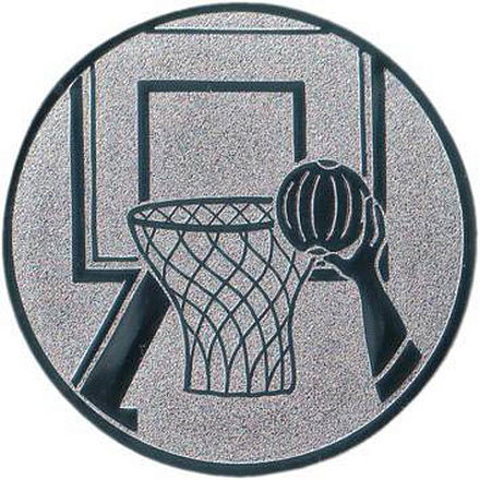 Эмблема Баскетбол 25мм металл (серебро) в Иркутске - купить в интернет магазине Икс Мастер