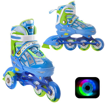 Коньки роликовые Альфа Каприз Yuppie Blue, подсветка колес в Иркутске - купить в интернет магазине Икс Мастер