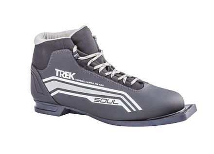 Ботинки лыжные TREK Soul4 NN75 (черный, лого серый) в Иркутске - купить в интернет магазине Икс Мастер