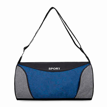 Сумка спортивная регулируемый ремень, средний размер, чёрн/син в Иркутске - купить в интернет магазине Икс Мастер