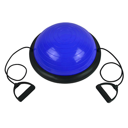 Полусфера BOSU Cliff 45см с эспандерами, синий в Иркутске - купить в интернет магазине Икс Мастер