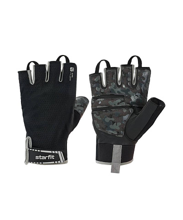 Перчатки для фитнеса STARFIT WG-203 черн/сер в Иркутске - купить в интернет магазине Икс Мастер