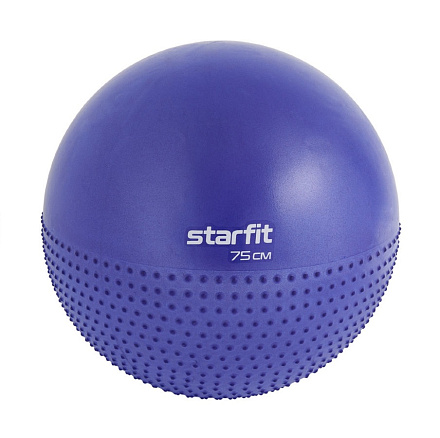 Мяч гимнастический STARFIT GB-201 75 см, полумассажный темно-синий (антивзрыв) в Иркутске - купить в интернет магазине Икс Мастер