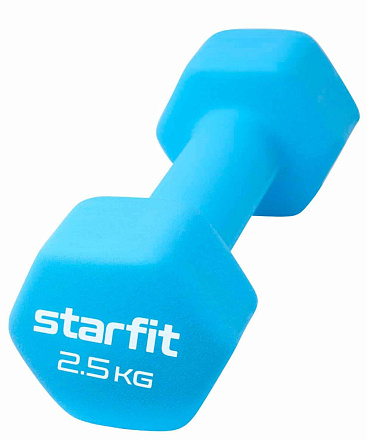 Гантель неопрен. STARFIT DB-201 2.5 кг, синий пастель в Иркутске - купить в интернет магазине Икс Мастер