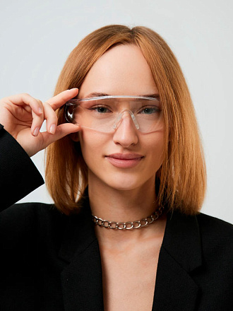 Очки спортивные Мастер К, шир. 14 см, дужка 13 см, линза прозрачная в Иркутске - купить в интернет магазине Икс Мастер