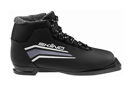 Ботинки лыжные ТРЕК SkiingIK1 NN75 ИК, черн, лого серый в Иркутске - купить в интернет магазине Икс Мастер