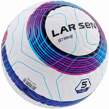 Мяч футбольный Larsen Strike white/blue №5 - купить в интернет магазине Икс Мастер 