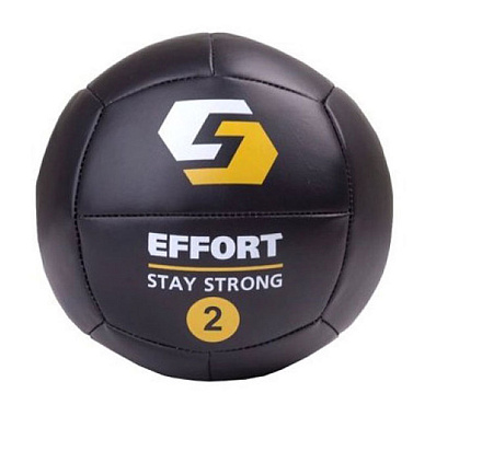 Медицинбол Effort EMD2 к/з 2 кг, черный в Иркутске - купить в интернет магазине Икс Мастер