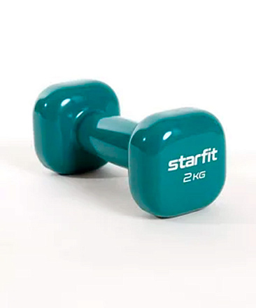 Гантель виниловая STARFIT DB-105 2 кг, зеленый в Иркутске - купить в интернет магазине Икс Мастер