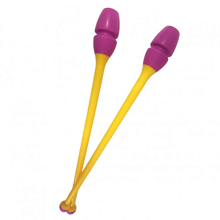 Булава гимн 45см, розов. головка, желт. стерж., мат-л - каучук в Иркутске - купить в интернет магазине Икс Мастер