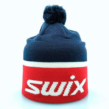 Шапка SWIX Surmout шерсть-акрил, синий/красный в Иркутске - купить в интернет магазине Икс Мастер